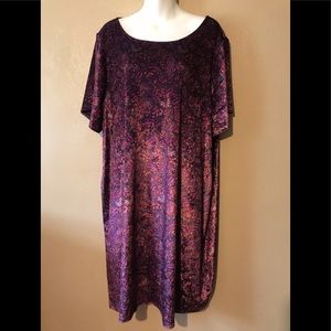 Lucky Brand velour flowered dress size 2X EUC